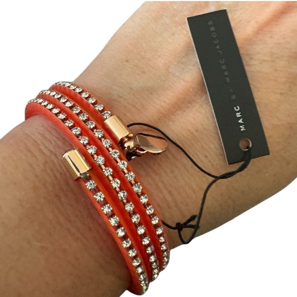 Marc By Marc Jacobs Slinky Pink Bracelet Wrap around with crystal detail…